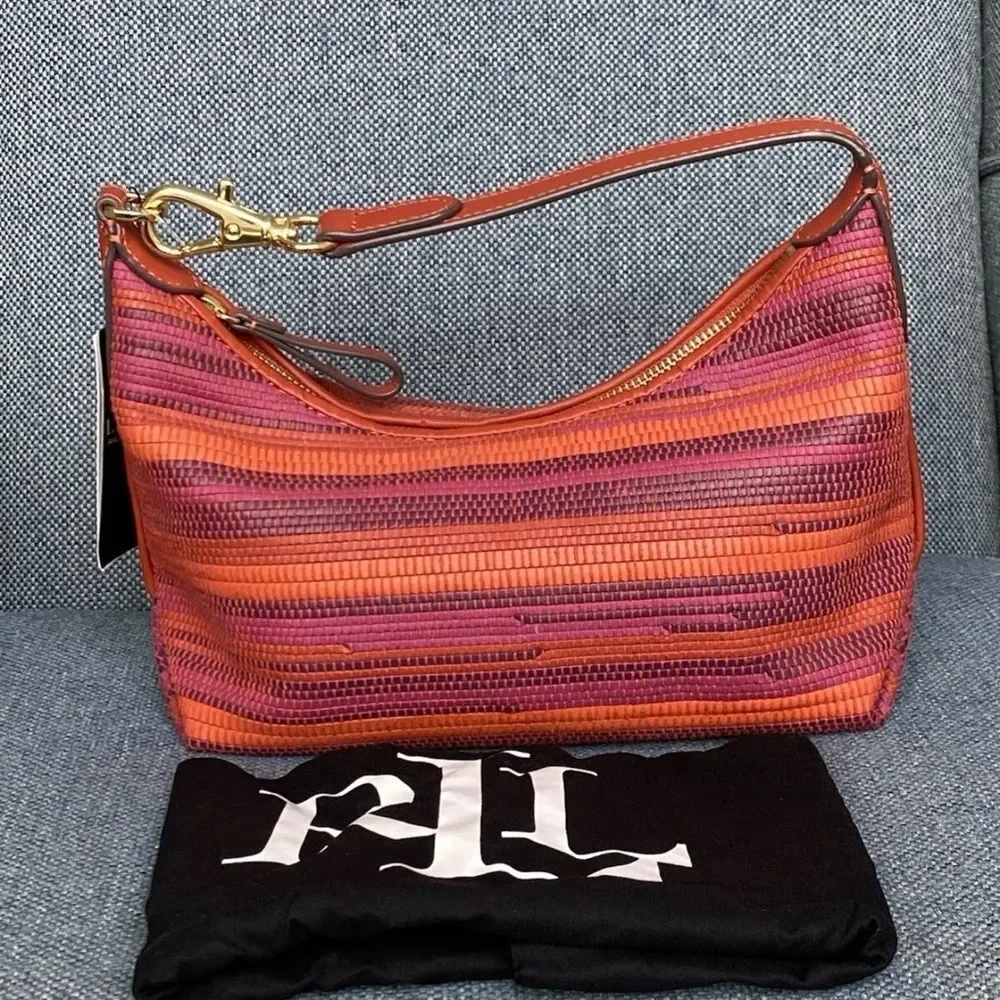 Ralph Lauren Striped Small Kassie Convertible Bag womens